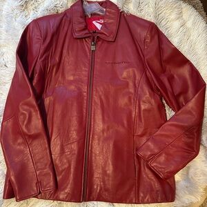 Corvette Women's Red Leather Jacket